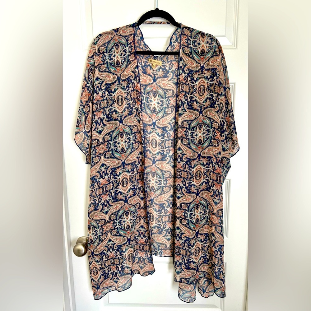 Democracy Paisley Boho Sheer Cardigan